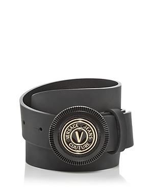 Versace Jeans Couture Men's Logo Buckle Leather Belt