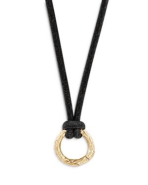 John Hardy 14k Yellow Gold Amulet Leather Necklace, 24