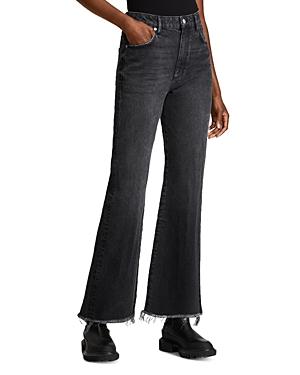 Allsaints Becca Flared Jeans In Washed Black
