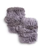 Jocelyn Knit Rabbit Fur Fingerless Gloves - 100% Exclusive