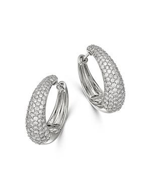 Bloomingdale's Pave Diamond Hoop Earrings In 14k White Gold, 2.0 Ct. T.w. - 100% Exclusive