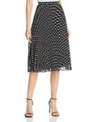 Calvin Klein Dot-print Pleated Midi Skirt