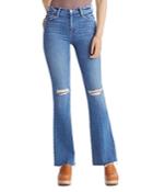 Mother The Weekender Cropped Distressed Flare Jeans In Six Packs On Me