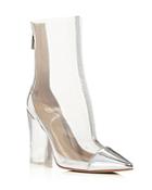Kendall And Kylie Haven Metallic Leather And Lucite Sheer Booties