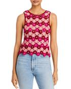Alice+olivia Reva Flower Crochet Tank