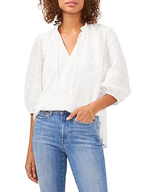 Vince Camuto Zebra Jacquard Puff Sleeve Top