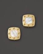 Roberto Coin 18k Yellow Gold Mini Pois Moi Mother Of Pearl Square Stud Earrings