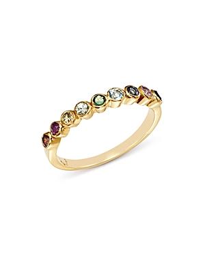 Shebee 14k Yellow Gold Multicolor Sapphire Band
