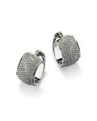 Bloomingdale's Diamond Pave Huggie Hoop Earrings In 14k White Gold, 2.0 Ct. T.w. - 100% Exclusive