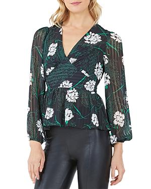 Bcbgmaxazria Floral Print Peplum Hem Top