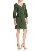 Adrianna Papell Belted Crepe Shift Dress
