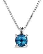 David Yurman Chatelaine Pendant Necklace With Hampton Blue Topaz And Diamonds