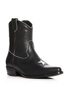 Anine Bing Women's Elton Leather Low-heel Western Boots