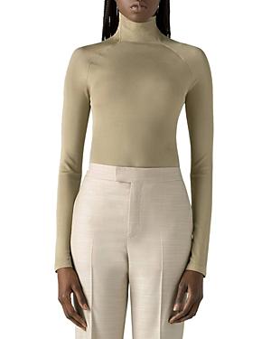 St. John Ribbed Turtleneck Top