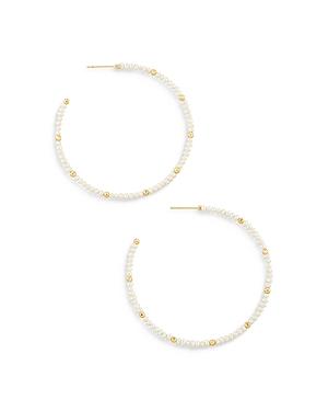 Kendra Scott Scarlet Cultured Freshwater Pearl And Bead Hoop Earrings