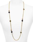 Tory Burch Lacquered Logo Rosary Necklace, 36
