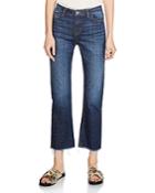 Maje Parisse Cropped Flare Jeans In Blue