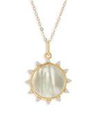 Rachel Reid 14k Yellow Gold Mother Of Pearl & Diamond Sun Pendant Necklace, 17