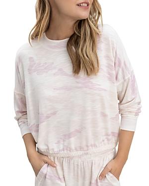 Splendid Camo Print Bubble Pullover