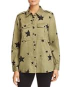 Marled Star-print Military Shirt Jacket
