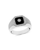 Bloomingdales Onyx & Diamond Men's Ring In 14k White Gold - 100% Exclusive