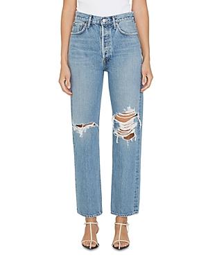 Agolde 90's Distressed High Rise Jeans In Backdrop