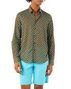 Vilebrequin Smoke Fish Cotton Voile Geo Print Classic Fit Button Down Shirt