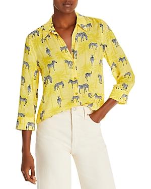 L'agence Camille Mixed Print Button Front Shirt