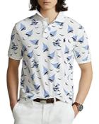 Polo Ralph Lauren Cotton Mesh Nautical Polo Bear Print Custom Slim Fit Polo Shirt