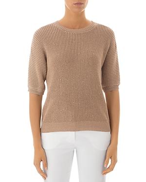 Peserico Short Sleeve Cotton Crewneck Sweater