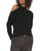 Michael Michael Kors Cold-shoulder Mock-neck Sweater