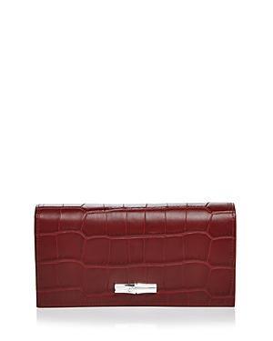 Longchamp Roseau Croc-embossed Leather Continental Wallet