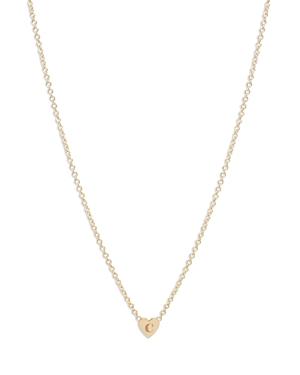 Zoe Chicco 14k Yellow Gold Tiny Heart Initial Necklace, 18