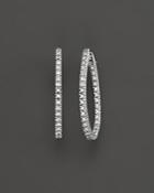 Inside Out Diamond Hoop Earrings In 14 Kt. White Gold, 0.50 Ct. T.w.
