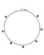 Bloomingdale's London Blue Topaz Station Dangle Bracelet In 14k White Gold - 100% Exclusive