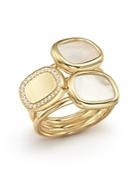 Roberto Coin 18k Yellow Gold Ring With Mother-of-pearl And Diamonds