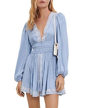 Maje Rianny Embroidered Satin Dress