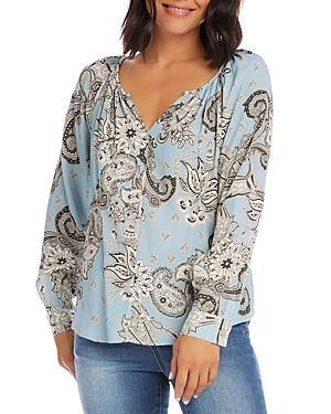 Karen Kane Paisley Print Peasant Top
