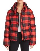Kendall And Kylie Oversized Plaid Puffer Coat