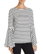 Alison Andrews Striped Draped-sleeve Top