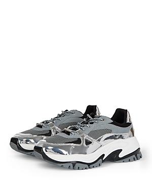 The Kooples Men's Black & Silver Thick Sole Lace Up Sneakers