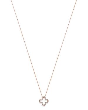 Bloomingdale's Diamond Clover Pendant Necklace In 14k Rose Gold, 0.30 Ct. T.w. - 100% Exclusive