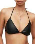 Allsaints Bea Bralette Faux Leather Bikini Top