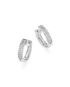 Kc Designs 14k White Gold Diamond Double Row Huggie Hoop Earrings