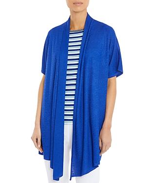 Misook Draped Short Sleeve Cardigan Sweater