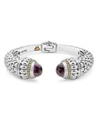 Lagos 18k Gold And Sterling Silver Caviar Color Amethyst Cuff, 14mm