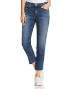 Eileen Fisher Frayed Ankle Jeans In Aged Indigo