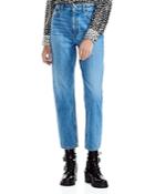 Maje Pario High-rise Cropped Straight-leg Jeans In Blue