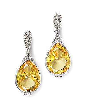 Judith Ripka Bermuda Pear Drop Earrings With Canary Crystal