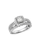 Bloomingdale's Princess-cut Diamond & Raised Halo Engagement Ring In 14k White Gold, 1.0 Ct. T.w. - 100% Exclusive